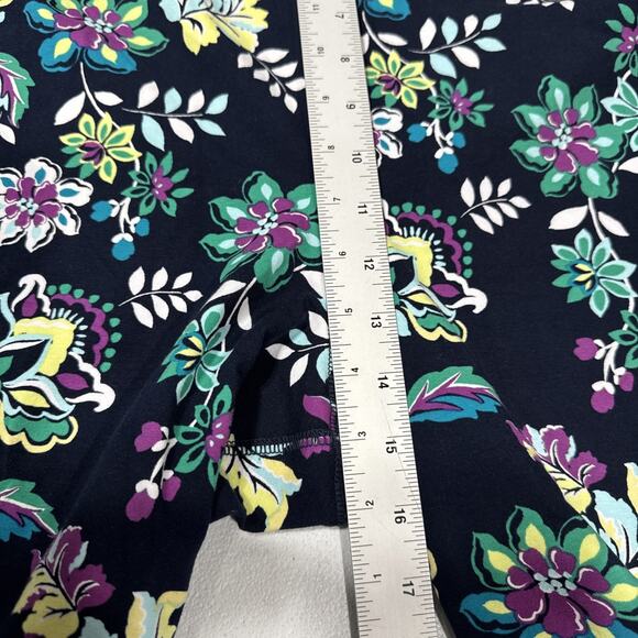 Sport Savvy Navy Floral Soft Stretchy Pull On Capri Pants Plus Size 5X Casual - Picture 8 of 10